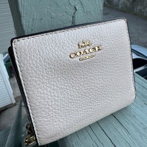 Coach Gold and Cream Leather Wallet